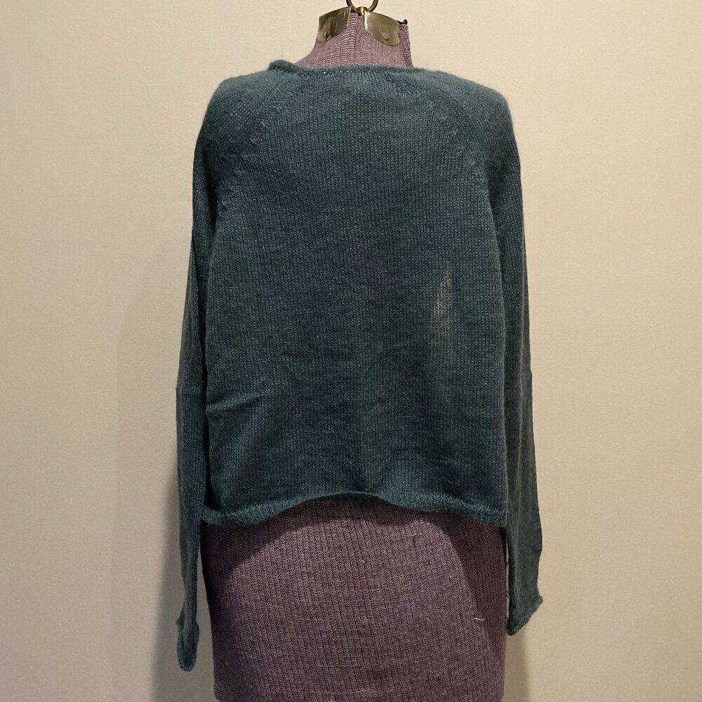 Y2k Vintage Mohair Turquoise Ballet Tie Sweater - Picture 6 of 9